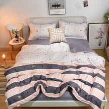 Load image into Gallery viewer, American style bedding set AB side bed set super king size bed linens pink duvet cover set heart home bedding women bedclothes