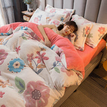 Load image into Gallery viewer, Luxury Bedding Sets Cartoon Kids Duvet Cover Thick Flannel Boy Girl Adult Double Bed Linen Comforter Set Pink постельное бельё