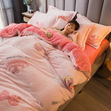Load image into Gallery viewer, Luxury Bedding Sets Cartoon Kids Duvet Cover Thick Flannel Boy Girl Adult Double Bed Linen Comforter Set Pink постельное бельё