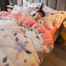 Load image into Gallery viewer, Luxury Bedding Sets Cartoon Kids Duvet Cover Thick Flannel Boy Girl Adult Double Bed Linen Comforter Set Pink постельное бельё