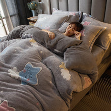 Load image into Gallery viewer, Luxury Bedding Sets Cartoon Kids Duvet Cover Thick Flannel Boy Girl Adult Double Bed Linen Comforter Set Pink постельное бельё