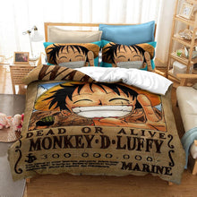 Load image into Gallery viewer, 3D Luffy One Piece Printed Duvet Cover Set Comforter Bedding Set Bed Linen Bedclothes Set For Kids