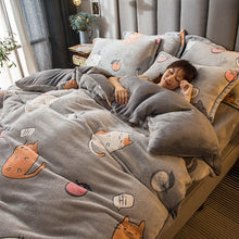 Load image into Gallery viewer, Luxury Bedding Sets Cartoon Kids Duvet Cover Thick Flannel Boy Girl Adult Double Bed Linen Comforter Set Pink постельное бельё
