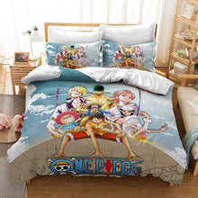 Load image into Gallery viewer, 3D Luffy One Piece Printed Duvet Cover Set Comforter Bedding Set Bed Linen Bedclothes Set For Kids
