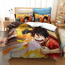 Load image into Gallery viewer, 3D Luffy One Piece Printed Duvet Cover Set Comforter Bedding Set Bed Linen Bedclothes Set For Kids
