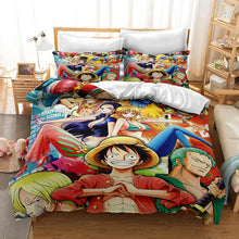 Load image into Gallery viewer, 3D Luffy One Piece Printed Duvet Cover Set Comforter Bedding Set Bed Linen Bedclothes Set For Kids
