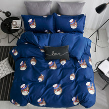 Load image into Gallery viewer, Simple Classic Queen bedding set 5 size bed linen 4pcs set duvet cover set Pastoral bed sheet AB side duvet cover black
