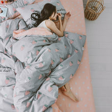 Load image into Gallery viewer, Northern European-Style Cotton Bedding Cotton Net Red Linen Quilt People-Style Dormitory Three-Piece Bed
